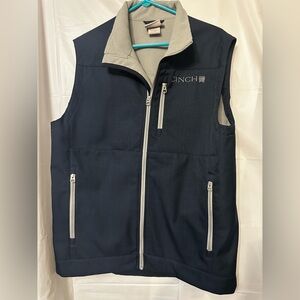 Cinch Men's Bonded Softshell Vest. Men’s size Medium Blue